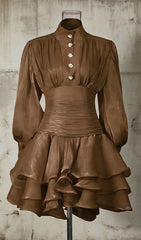 Kaede Shimmer Ruffle Mini Dress