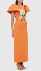 Fiorenzo Marigold Puff Sleeve Maxi Dress