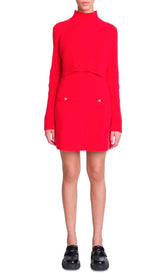 Chic Roquette Red Layered Knit Mini Dress Set