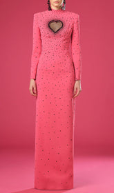 Duri "Radiant Heart" Pink Sparkle Maxi Dress