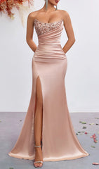 Joanie Strapless Sequin Ruched Maxi Dress