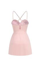 Calantha Sparkling Rose Pink Mini Dress
