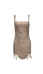 Jordynn Luxe Sparkle Diamante Bandage Mini Dress