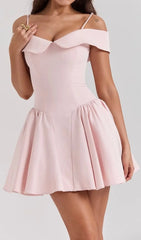 Corby Red Off-Shoulder Mini Dress