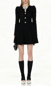 Italia Chic Black Bow Mini Dress