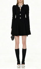 Italia Chic Black Bow Mini Dress