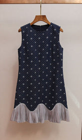 Hasika Navy Geometric Sleeveless Mini Dress