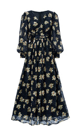 Feodora Romantic Floral Long Sleeve Maxi Dress