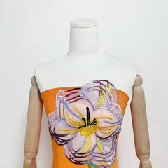Radiant Bloom Strapless Maxi Dress