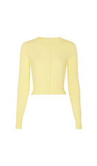 Jackie Yellow Ribbed Knit Maxi Dress & Cardigan Set
