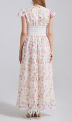 Ezlynn Garden Bloom Embroidered Lace Maxi Dress