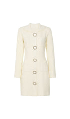 Joanna Luxe Tweed-Inspired Knit Mini Dress