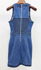 Jonet Effortless Chic Blue Denim Sleeveless Mini Dress