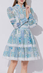Effortlessly Chic Erla Blue Floral Tiered Mini Dress