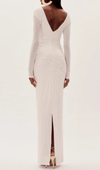 Everard Ethereal Bloom White Long Sleeve Maxi Dress