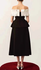 Chanon Black Off Shoulder Midi Dress