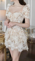 Eivin Elegant Embroidered Lace Mini Dress