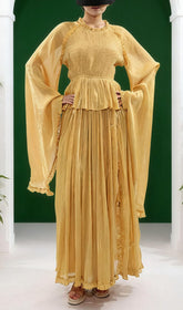 Holle Golden Pleated Maxi Dress for Women