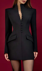 Hornfels Tailored Black Blazer Mini Dress