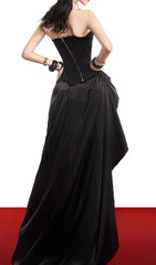 Eman Black Strapless Corset High-Low Gown