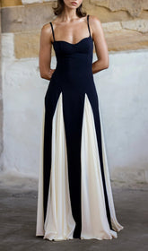 Brynna Black & White Patchwork Maxi Dress
