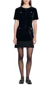 Chic Velvet Mini Dress for Women