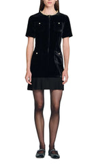 Chic Velvet Mini Dress for Women