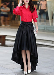 Beautiful Women High Low Skirt With Belt