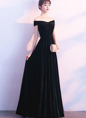 Charming Black Long Bridesmaid Dress