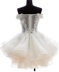Cute White Organza Layers Short Prom Dress
