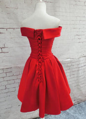 Beautiful Red Satin Short Party Dress