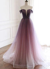 Beautiful Tulle Gradient Long Formal Gown