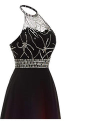 Vestido de fiesta largo de noche con degradado verde y negro