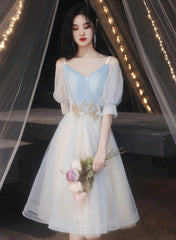 Lovely Short Prom Dress Blue Homecoming Dress