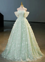 Vestido largo formal de encaje verde con escote en forma de corazón para fiesta