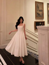 White Tea Length Sleeves Spandex Formal Dress