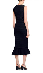 Chic Studded Knit Midi Dress