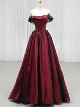 Black and Red Off Shoulder A-line Party Dress