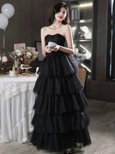Black Tulle Layers Long Party Dress