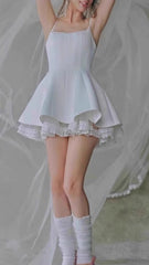 Fennella Chic White Strappy Lace Mini Dress