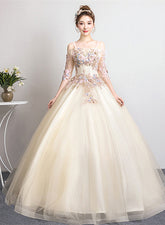 Champagne Sweet 16 Gown Long Party Dress
