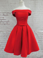 Beautiful Red Satin Short Party Dress