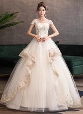 Lovely Ivory Tulle Ball Gown with Lace Sweet 16 Dress