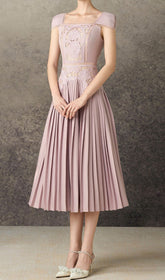 Hilda Romantic Floral Pleated Midi Dress