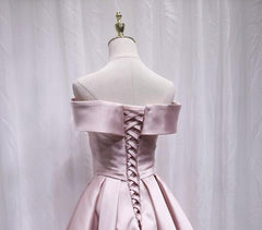 Pink Off Shoulder Bridesmaid Dress