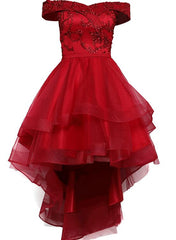 Vestido de fiesta de moda de corte alto y bajo