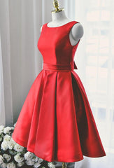 Lovely Red Satin Short Party Dress