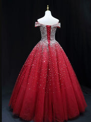 Shiny Red Sequins Pretty Long Formal Dress