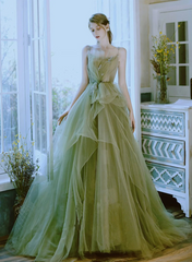 Light Green Straps Long Evening Dress Party Dress