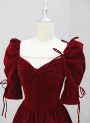 Charming A-line Velvet Long Party Dress